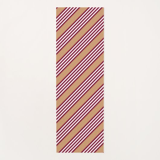 Burgundred five stripes pattern yogamatte (Vorderseite)