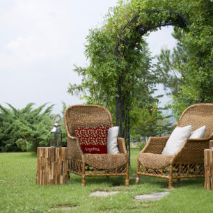 Burgundrosa Blumenmuster Kissen