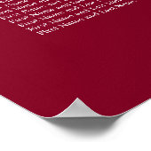 Burgundy 8 Table Wedding Chart Poster (Ecke)