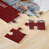 Burgundy Abschluss Foto Collage Grad Erinnerungen Puzzle (Seite)