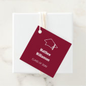Burgundy Abschluss Gefälligungstags Geschenkanhänger (Beispiel)