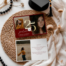 Burgundy-Abschluss-Klasse 2025-Party Folieneinladung