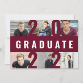 Burgundy Abschluss Moderne Foto Collage fett Ankündigung (Vorderseite)