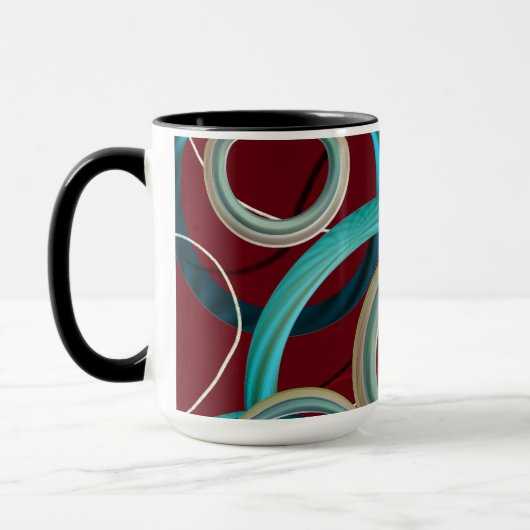 Burgundy Abstract Design Tasse (Links)