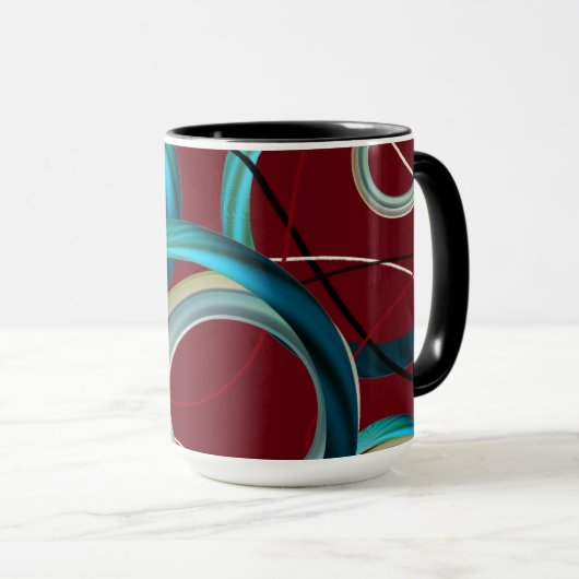 Burgundy Abstract Design Tasse (VorderseiteRechts)