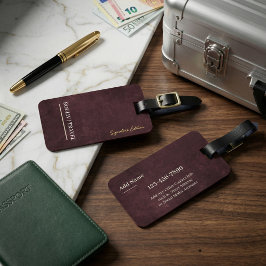 Burgundy Abstract Texture Modern Minimalist ROULIV Gepäckanhänger