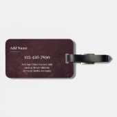 Burgundy Abstract Texture Modern Minimalist ROULIV Gepäckanhänger (Rückseite horizontal)