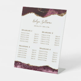 Burgundy Agate Beauty Salon Pedestal Zeichen Sockelschild