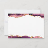 Burgundy Agate Geode Gold Glitzer Script Monogram Mitteilungskarte (Rückseite)