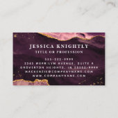 Burgundy Agate Geode Monogram Gold Script Visitenkarte (Rückseite)