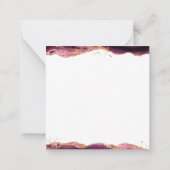 Burgundy Agate Geode Script Monogram Gold Glitzer Mitteilungskarte (Rückseite)