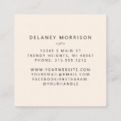 Burgundy Agate Gold Glitter Ivory Luxury Quadratische Visitenkarte (Rückseite)