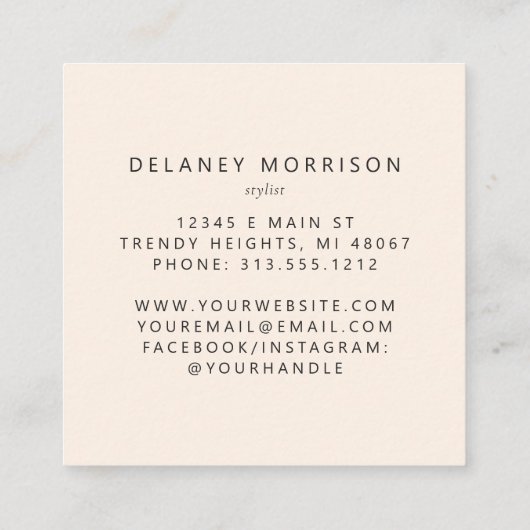 Burgundy Agate Gold Glitter Ivory Luxury Quadratische Visitenkarte (Rückseite)