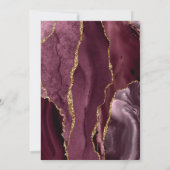 Burgundy Agate Gold Glitzer Bestätigung Einladung (Rückseite)