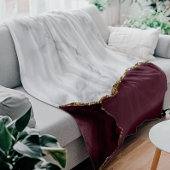 Burgundy Agate Gold Glitzer Fleecedecke