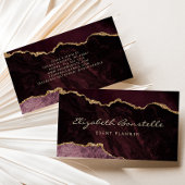 Burgundy Agate Gold Glitzer Luxus Visitenkarte