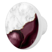 Burgundy Agate Gold Glitzer Weißer Marmor Keramikknauf (Rechts)