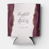 Burgundy Agate Gold Imitats Glitzer Blush Wedding Dosenkühler (Vorderseite)