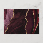 Burgundy Agate Gold Script Details zur Hochzeit Begleitkarte (Rückseite)