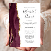 Burgundy Agate Hochzeit Probe Dinner Einladung