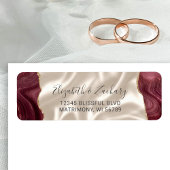 Burgundy Agate Ivory Silk Wedding Rücksendeadresse