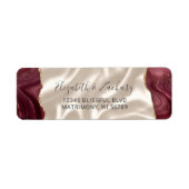 Burgundy Agate Ivory Silk Wedding Rücksendeadresse (Vorne)