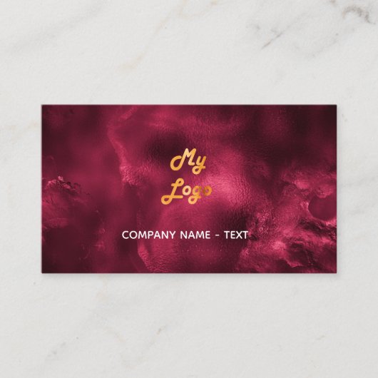 Burgundy Agate qr Codelogo elegant Visitenkarte (Vorderseite)