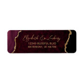 Burgundy Agate Script Wedding Return Address (Vorne)