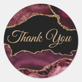 Burgundy Agate Vielen Dank Runder Aufkleber