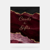 Burgundy Agate Wedding Cards Geschenke Acrylschild (Vorderseite)