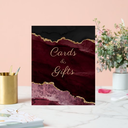 Burgundy Agate Wedding Cards Geschenke Acrylschild (Hochzeit)