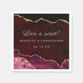 Burgundy Agate Wedding Serviette (Vorderseite)