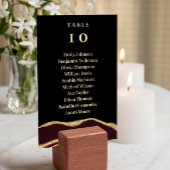 Burgundy-Agglomeration Edelstein schwarze Tafelkar Tischnummer