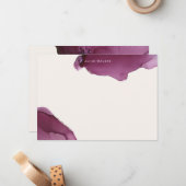 Burgundy Alcohol Ink Stationierungskarte Mitteilungskarte (Vorderseite/Rückseite Beispiel)