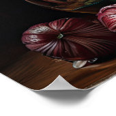 Burgundy Amaryllis Blume Art Print Poster (Ecke)