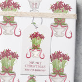 Burgundy Amaryllis Weihnachten Geschenkanhänger