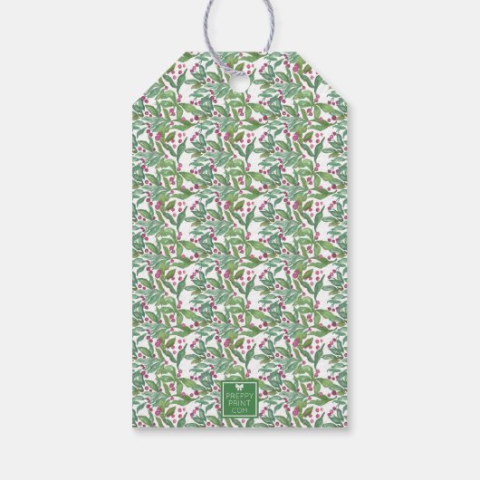 Burgundy Amaryllis Weihnachten Geschenkanhänger (Rückseite)