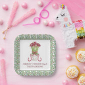 Burgundy Amaryllis Weihnachten Pappteller (Party)