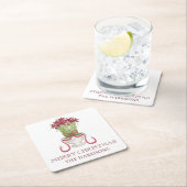 Burgundy Amaryllis Weihnachten Rechteckiger Pappuntersetzer (Vor Ort)