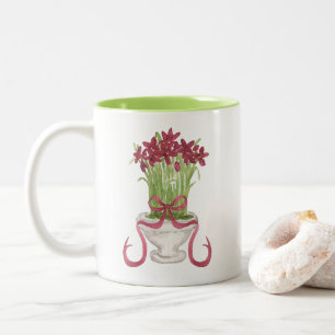 Burgundy Amaryllis Weihnachten Zweifarbige Tasse