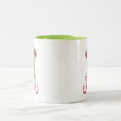 Burgundy Amaryllis Weihnachten Zweifarbige Tasse (Mittel)