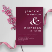 Burgundy Amperand Minimalistisch Typografy Wedding Einladung