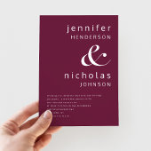 Burgundy Amperand Minimalistisch Typografy Wedding Einladung