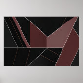 Burgundy and Black Abstract Geometry Poster (Vorne)