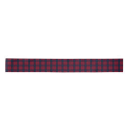 Burgundy and Blue Checkered Plaid Ribbon Satinband