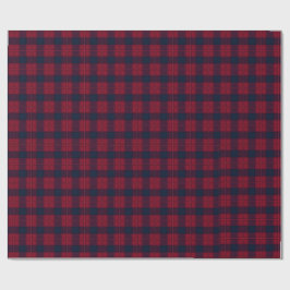 Burgundy and Blue Plaid Holiday Wrapping Paper Geschenkpapier