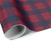 Burgundy and Blue Plaid Holiday Wrapping Paper Geschenkpapier (Rolleneckpunkt)