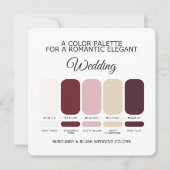 Burgundy and Blush Wedding Color Palette Card Einladung (Vorderseite)