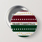Burgundy and Emerald Golden Polka Dots Christmas  Button (Vorne & Hinten)