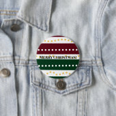 Burgundy and Emerald Golden Polka Dots Christmas  Button (Beispiel)